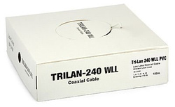 WHITE Coaxial Cable (50 ohm): Tri-Lan 240 [100m] 