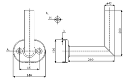 Satellite Dish Mount: BLV-200 (to vert. balcony rail, galvanized)