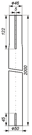 Mast antenna steel 50mm 2m 