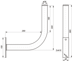 Antenna Wall Mount: UML 40L30 (galvanized) 