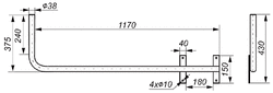 TV-SAT Antenna Mount UML-38Z120 (right) 