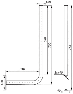 Antenna Wall Mount: UML 40L30x60 painted