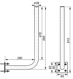 Antenna Mast Support URL-38Z30x60 (galvanized) 