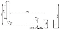 TV-SAT Antenna Mount UML-38Z75 (right) 