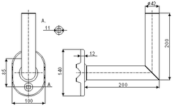 Satellite Dish Mount: BLH-200 (to horiz. balcony rail, galvanized) 