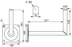 Wall Antenna Mount: USL-38/300-S (angled, Al-Zn coating)