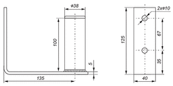 Antenna Wall Mount: UML-38L10 galvanized